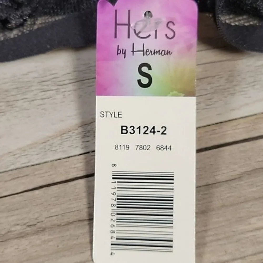 Hers by Herman Lace Push-up Bra & Thong Set Sz 32B